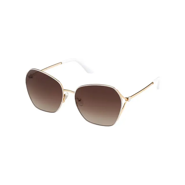 Guess GU7687-32F, lentes de sol de metal, montura dorado y lunas marrón