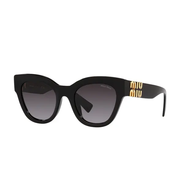 Miu Miu MU01YS 1AB5D1, lentes de sol de acetato, montura negro y lunas gris