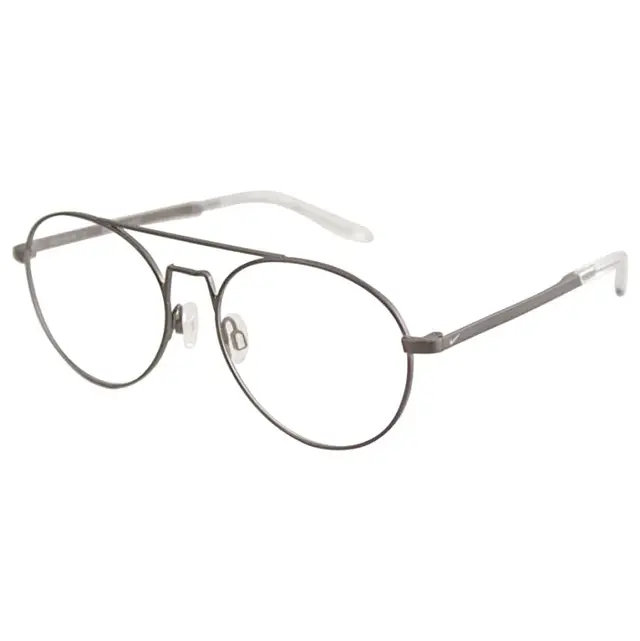Nike 8211/072, lentes oftálmicos de metal, montura gris