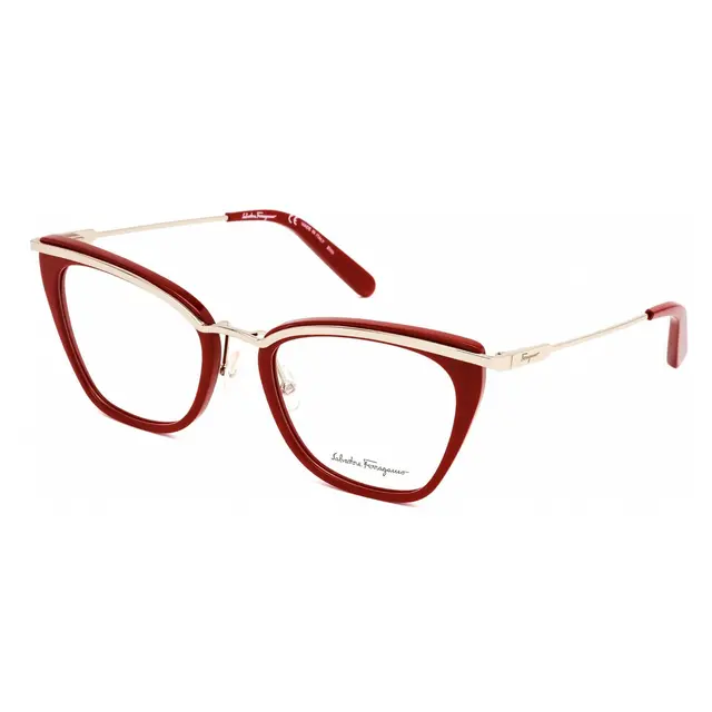 Salvatore Ferragamo SF2205/639, lentes oftálmicos de acetato, montura rojo