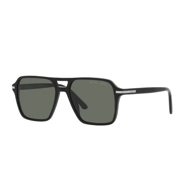 Prada PR20YS 1AB03R, lentes de sol de acetato, montura negro y lunas verde