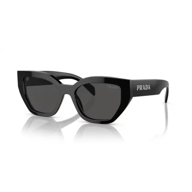 Prada PRA09S 1AB5S0, lentes de sol de acetato, montura negro y lunas gris