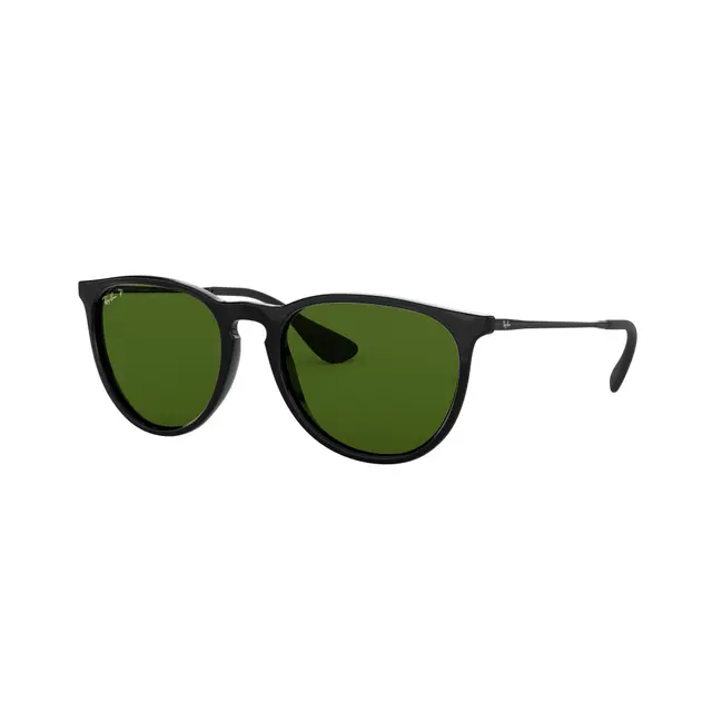 Ray-Ban Erika - RB4171 601 2P, lentes de sol de acetato, montura negro y lunas verde