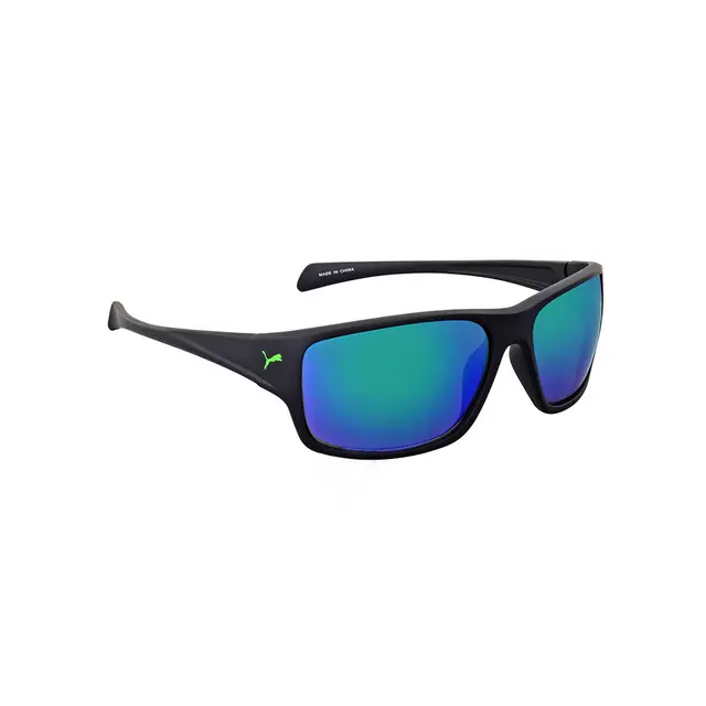 Puma PE0002S-003, lentes de sol de acetato, montura negro y lunas azul