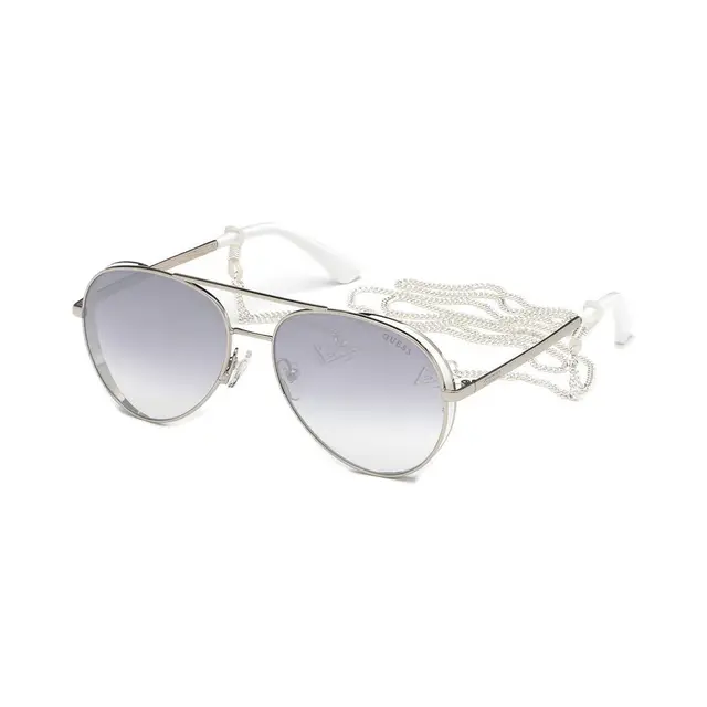 Guess GU7607-20C, lentes de sol de metal, montura plateado y lunas plateado