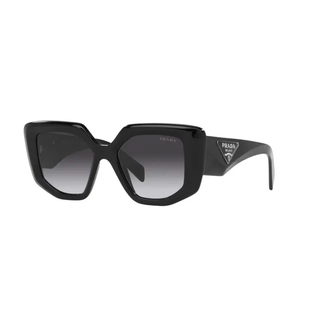 Prada PR14ZS 1AB09S, lentes de sol de acetato, montura negro y lunas gris