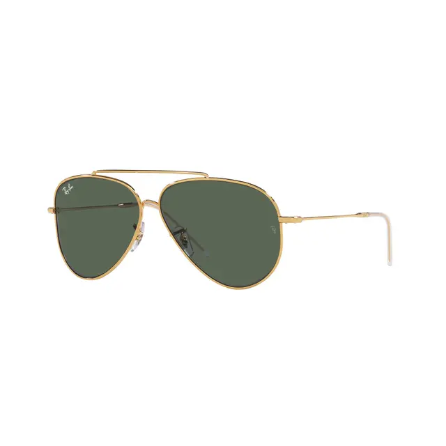 Ray-Ban Aviator Reverse - RBR0101S 001/VR, lentes de sol de metal, montura dorado y lunas verde
