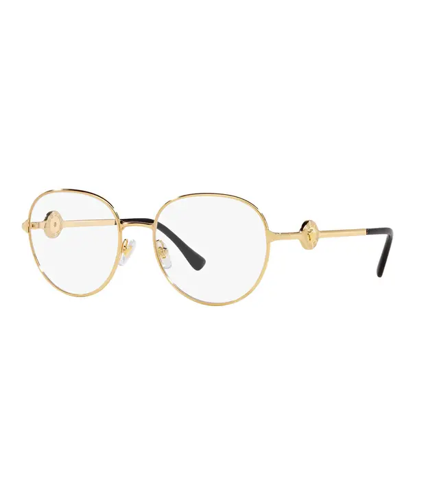 Versace VE1288 1002, lentes oftálmicos de acero, montura dorado