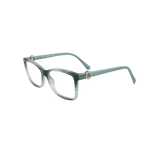 Swarovski SK5255 087, lentes oftálmicos de acetato, montura azul