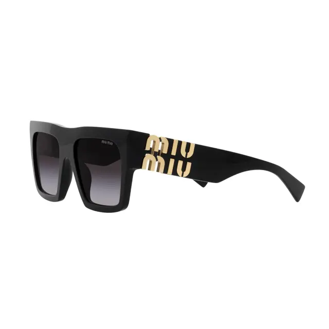 Miu Miu MU10WS 1AB5D1, lentes de sol de acetato, montura negro y lunas gris