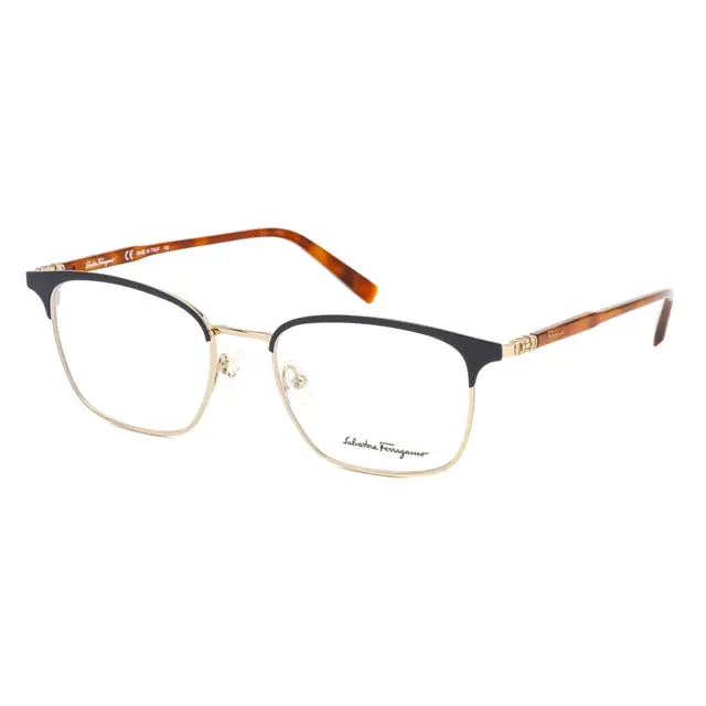 Salvatore Ferragamo SF2170/432, lentes oftálmicos de acetato y metal, montura negro