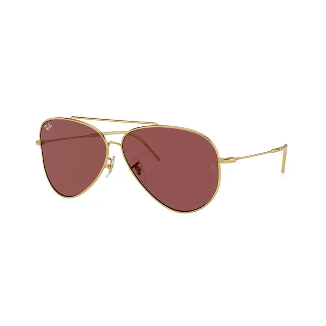 Ray-Ban Aviator Reverse - RBR0101S 001/69, lentes de sol de metal, montura dorado y lunas violeta