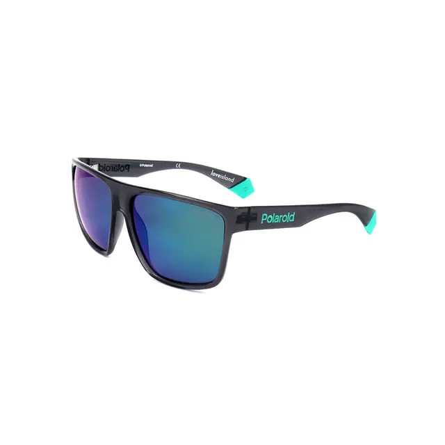 Polaroid PLD6076/S/LI ZLO5Z, lentes de sol de acetato, montura gris y lunas verde