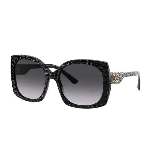 Dolce & Gabbana DG4385 32888G, lentes de sol de acetato, montura negro y lunas gris