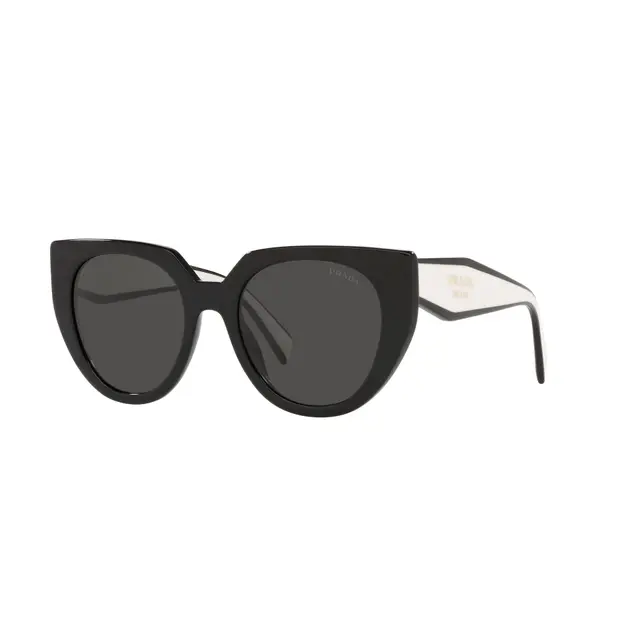 Prada PR14WS 09Q5S0, lentes de sol de acetato, montura negro y lunas gris