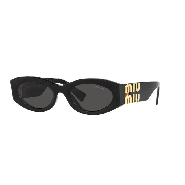 Miu Miu MU11WS 1AB5S0, lentes de sol de acetato, montura negro y lunas gris