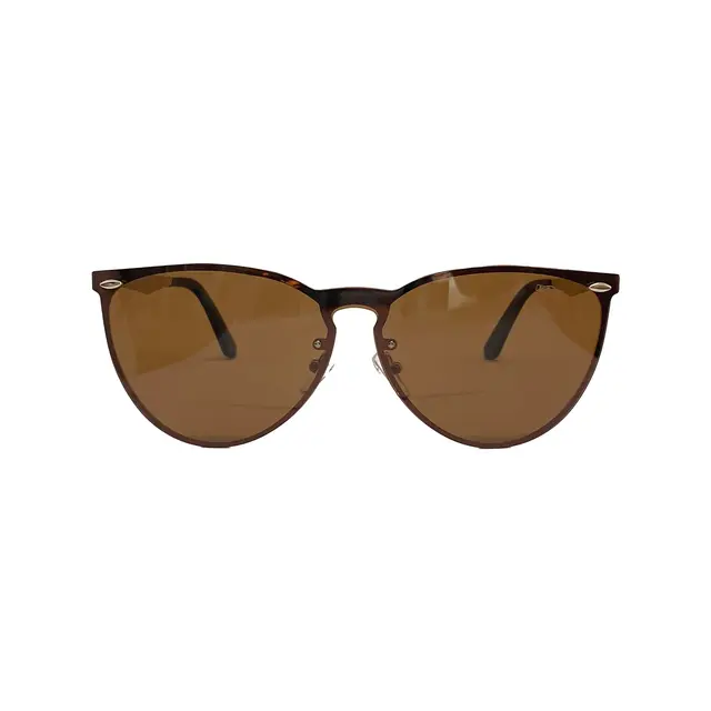 Tendence TN X011 - Marrón, lentes de sol de metal, montura marrón