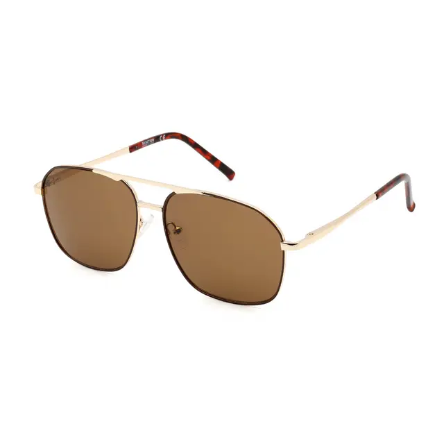 Kenneth Cole Reaction KC2948-32E, lentes de sol de metal, montura dorado y lunas marrón