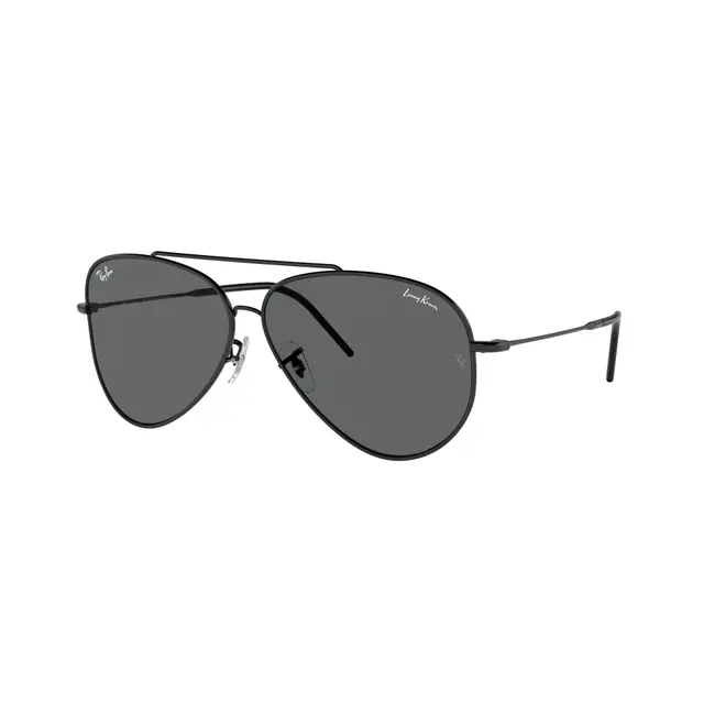 Ray-Ban Aviator Reverse - RBR0101S 002/GR, lentes de sol de metal, montura negro y lunas gris