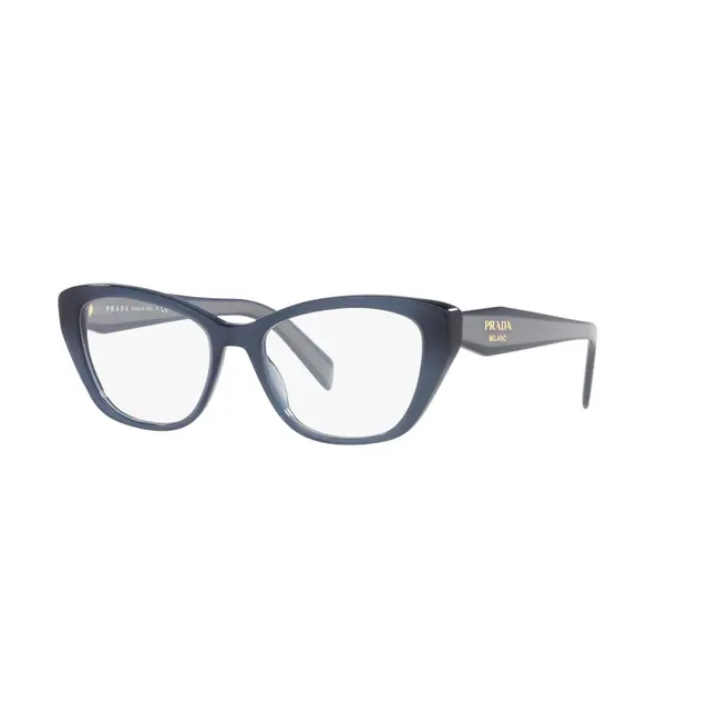 Prada PR19WV 07Q1O1, lentes oftálmicos de acetato, montura azul