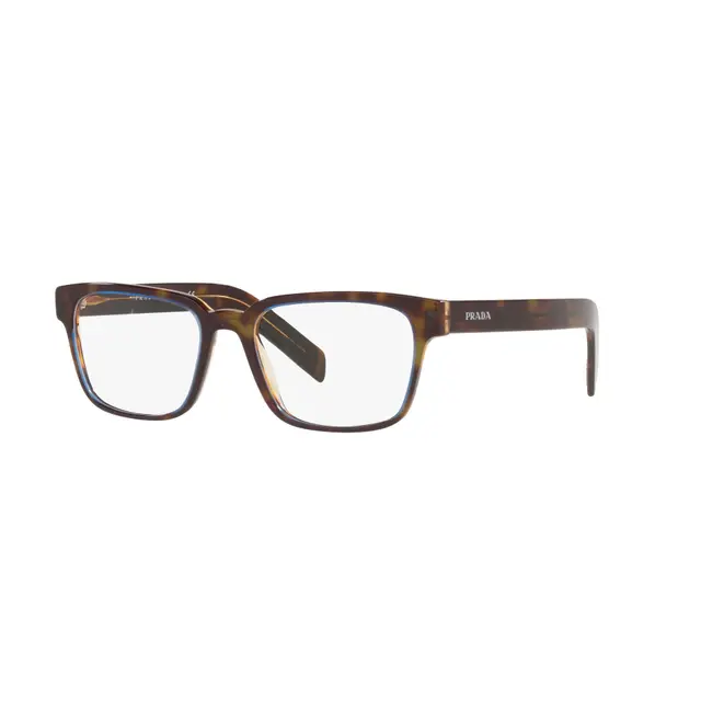 Prada PR15WV ZXH1O1, lentes oftálmicos de acetato, montura havana print