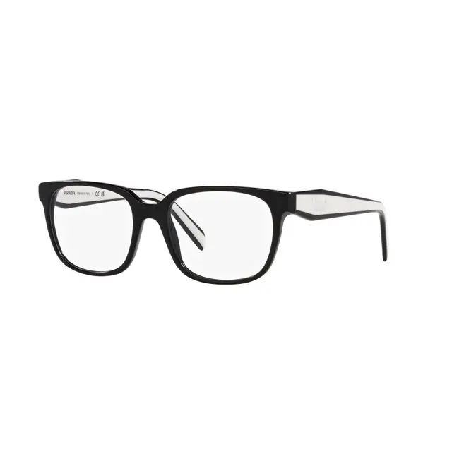 Prada PR17ZV 1AB1O1, lentes oftálmicos de acetato, montura negro
