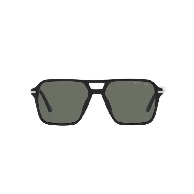 Prada PR20YS 1AB03R, lentes de sol de acetato, montura negro y lunas verde