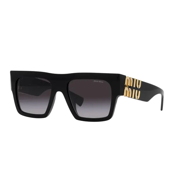 Miu Miu MU10WS 1AB5D1, lentes de sol de acetato, montura negro y lunas gris