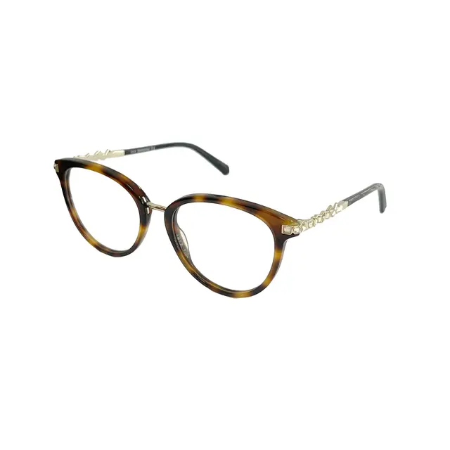 Swarovski SK5344 052, lentes oftálmicos de acetato, montura havana print