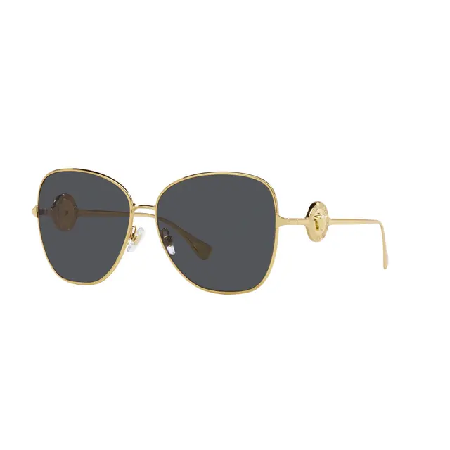 Versace VE2256 100287, lentes de sol de metal, montura dorado y lunas gris