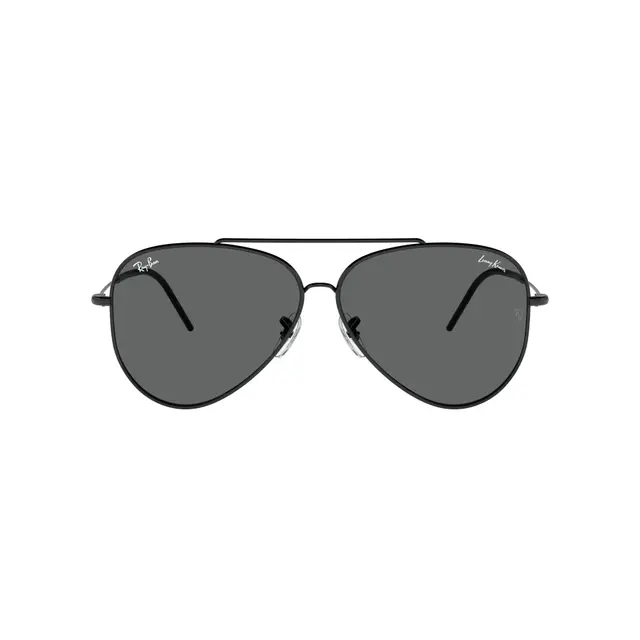 Ray-Ban Aviator Reverse - RBR0101S 002/GR, lentes de sol de metal, montura negro y lunas gris