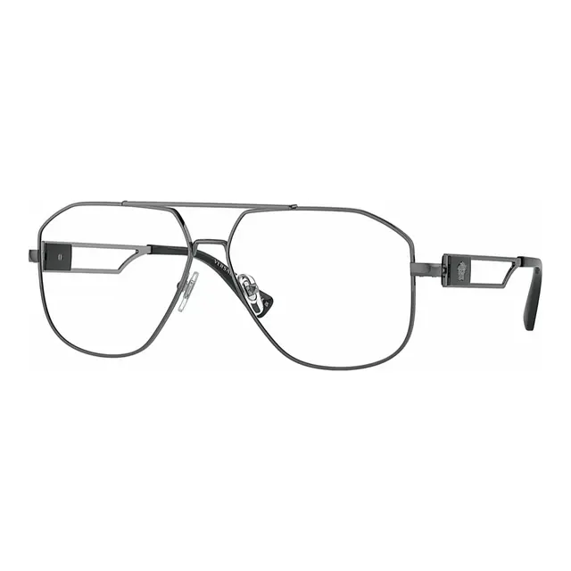 Versace VE1287 1001, lentes oftálmicos de acero, montura plateado