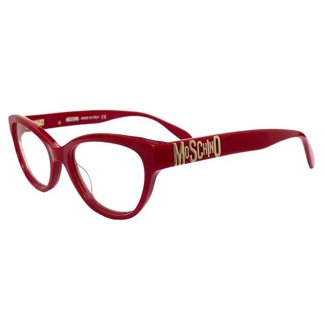 Moschino MO300V04, lentes oftálmicos de acetato, montura rojo
