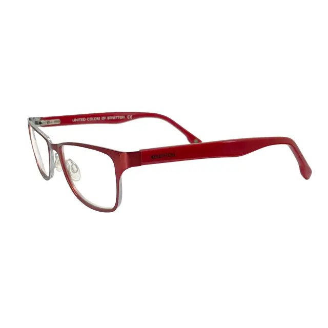 United Colors of Benetton 252V03, lentes para niños de metal, montura rojo