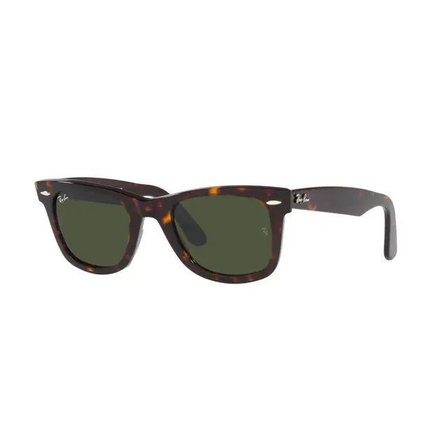 Ray-Ban Wayfarer - RB2140 135931, lentes de sol de acetato, montura havana print y lunas verde