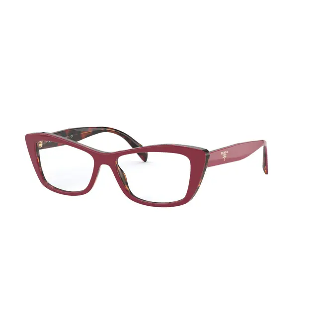 Prada PR15XV 07C1O1, lentes oftálmicos de acetato, montura rojo
