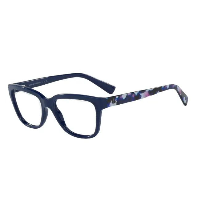 Armani Exchange AX3036 8193, lentes oftálmicos de acetato, montura azul