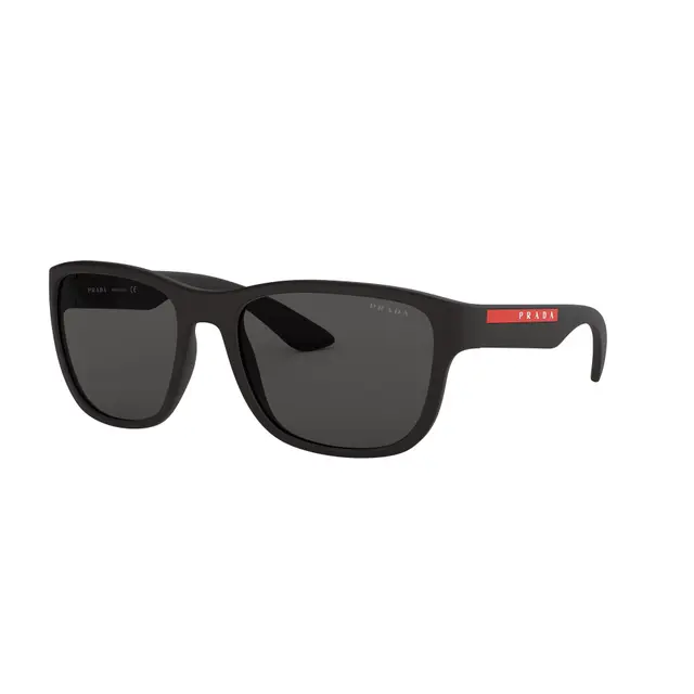 Prada PS01US DG05S0, lentes de sol de acetato, montura negro y lunas gris