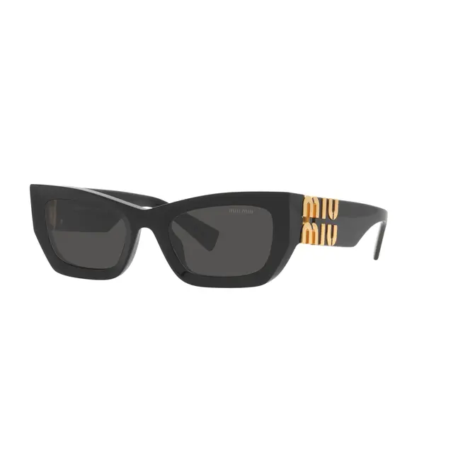 Miu Miu MU09WS 1AB5S0, lentes de sol de acetato, montura negro y lunas gris