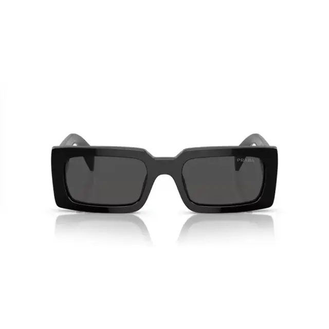 Prada PRA07S 1AB5S0, lentes de sol de acetato, montura negro y lunas gris