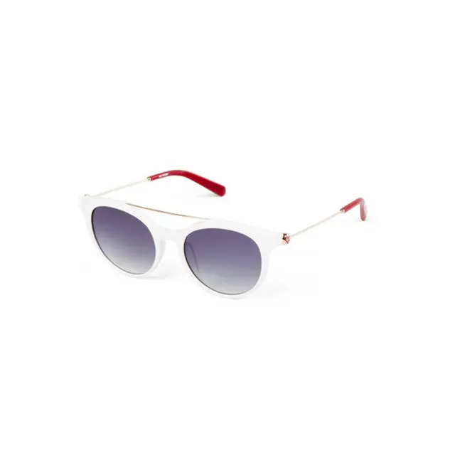 LoveMoschino ML588S04, lentes de sol de acetato, montura blanco y lunas gris