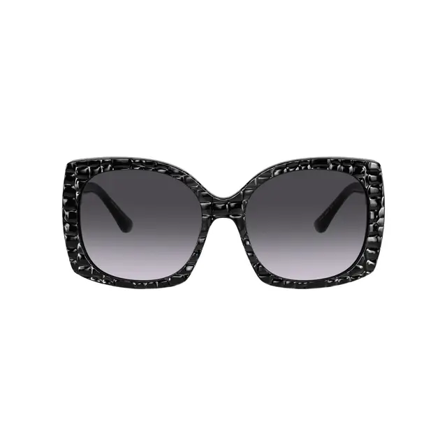 Dolce & Gabbana DG4385 32888G, lentes de sol de acetato, montura negro y lunas gris