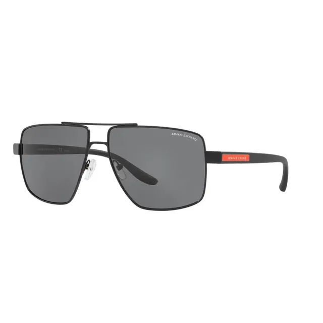 Armani Exchange AX2037S 600081, lentes de sol de metal, montura negro y lunas gris