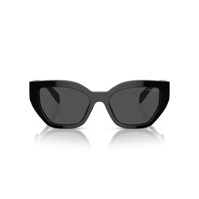Prada PRA09S 1AB5S0, lentes de sol de acetato, montura negro y lunas gris