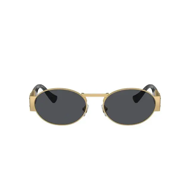 Versace VE2264 100287, lentes de sol de metal y acero, montura dorado y lunas gris