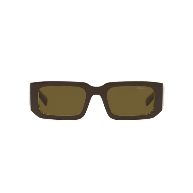 Prada PR06YS 15M01T, lentes de sol de acetato, montura marrón y lunas marrón