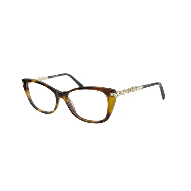 Swarovski SK5343, lentes oftálmicos de acetato, montura havana print