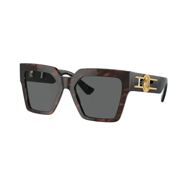 Versace VE4458 542987, lentes de sol de acetato, montura havana print y lunas gris