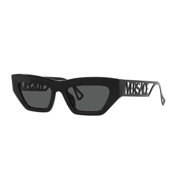 Versace VE4432U 523287, lentes de sol de acetato, montura negro y lunas gris