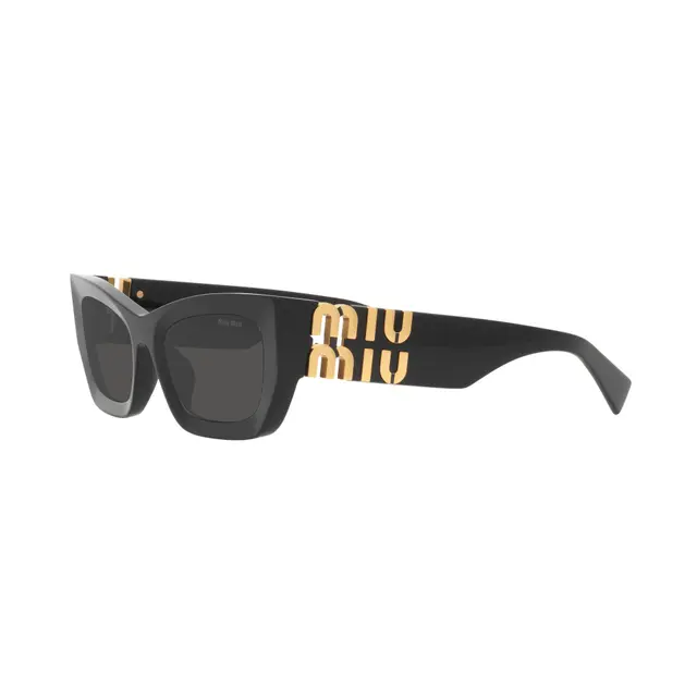 Miu Miu MU09WS 1AB5S0, lentes de sol de acetato, montura negro y lunas gris